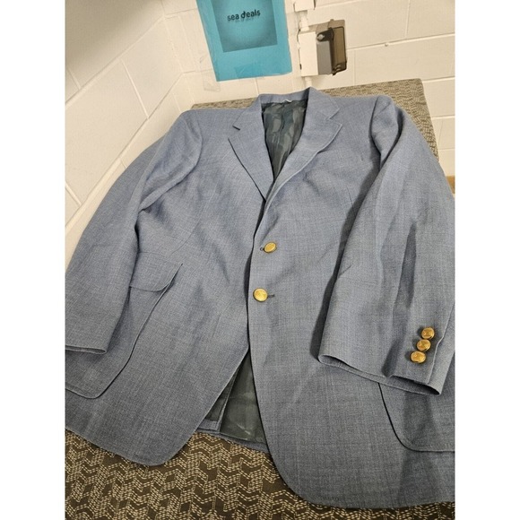 Dimitri Blazer Mens Large Blue 44 Short Jacket Blazer - Picture 9 of 9